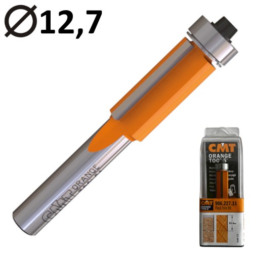 CMT 906.227.11 Frez trzpieniowy prosty 12,7mm dolne łożysko do drewna HM Z3