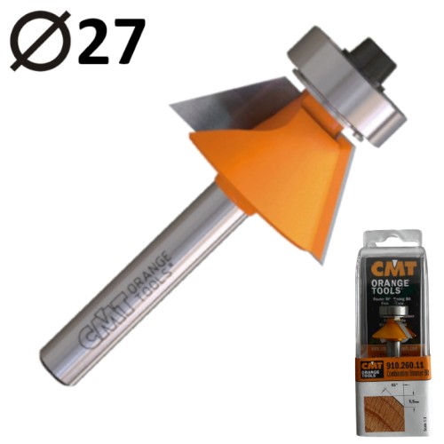 CMT 910.260.11 Frez trzpieniowy prosty do fazowania 45° z łożyskiem dolnym HM Z2