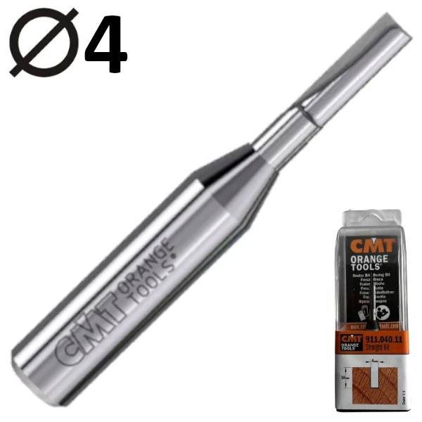 CMT 911.040.11 Frez trzpieniowy prosty VHM 4 x 8mm seria krótka