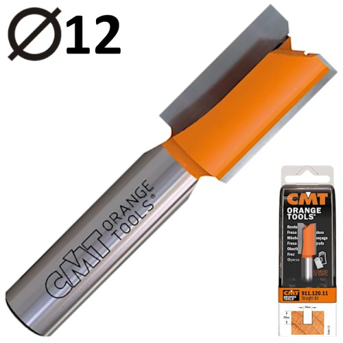CMT 911.120.11 Frez trzpieniowy prosty 8 x 12mm seria krótka HM Z2
