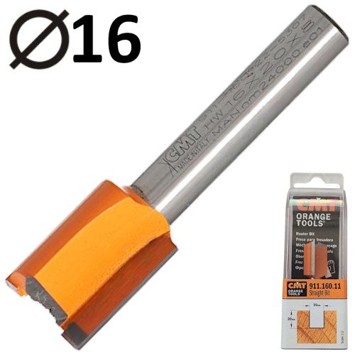 CMT 911.160.11 Frez trzpieniowy prosty 8 x 16mm seria krótka HM Z2