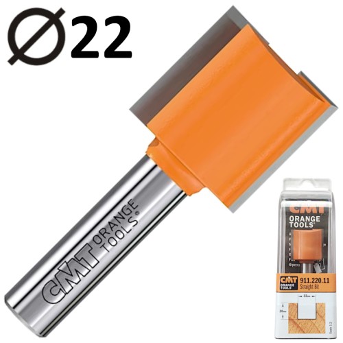 CMT 911.220.11 Frez trzpieniowy prosty 8 x 22mm seria krótka HM Z2