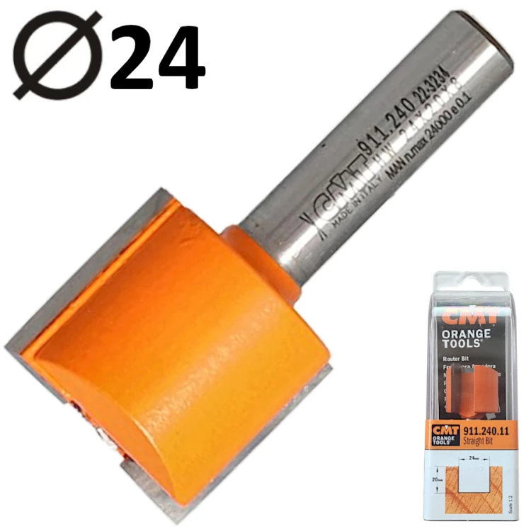 CMT 911.240.11 Frez trzpieniowy prosty 8 x 24mm seria krótka HM Z2