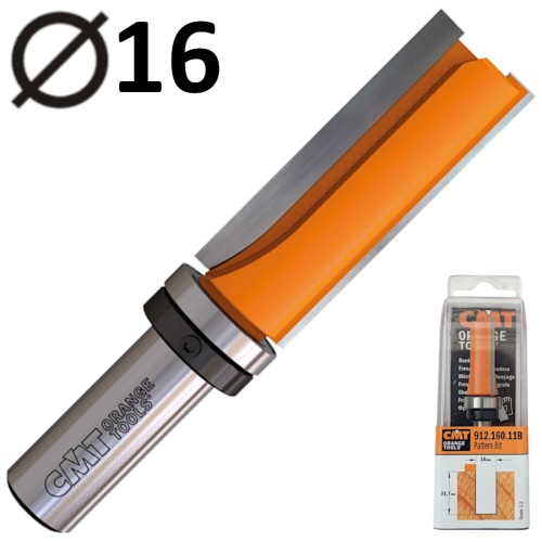 CMT 912.160.11B Frez prosty z górnym łożyskiem 16 x 8mm do drewna