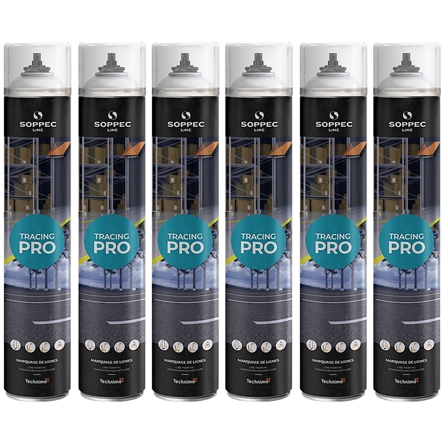 Farba marker biały Tracing Pro do znakowania linii 750ml Soppec 152000 6szt.