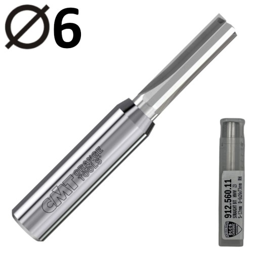 CMT 912.560.11 Frez prosty do nestingu 6mm do drewna VHM Z3 powłoka DLCS