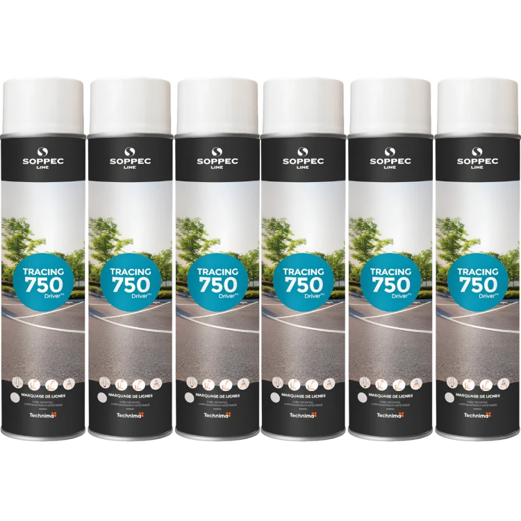 SOPPEC Farba spray do znakowania linii biała TRACING 750ml 151800 6szt.