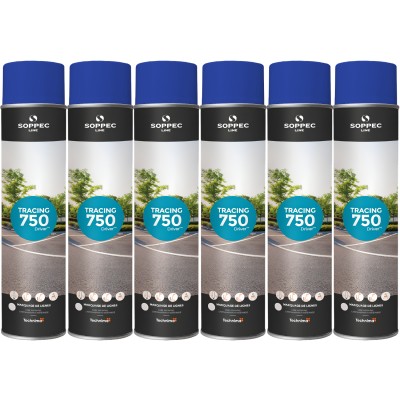 SOPPEC Farba spray do znakowania linii niebieska TRACING 750ml 151801 6szt.