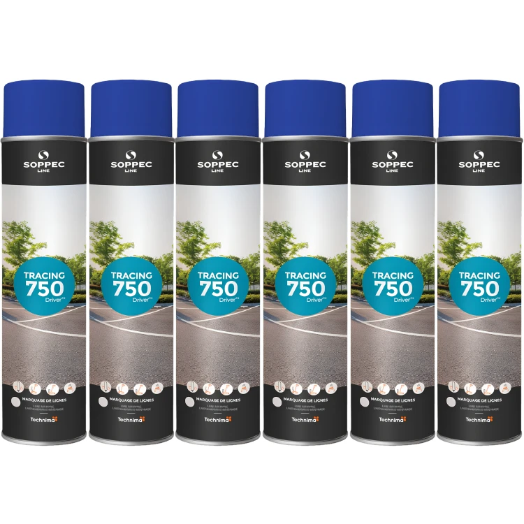 SOPPEC Farba spray do znakowania linii niebieska TRACING 750ml 151801 6szt.