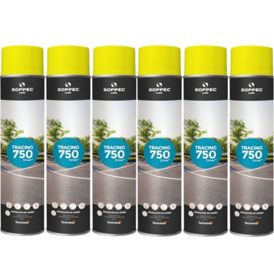 SOPPEC Farba spray do znakowania linii żółta TRACING 750ml 151802 6szt.