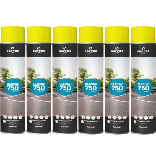 SOPPEC Farba spray do znakowania linii żółta TRACING 750ml 151802 6szt.
