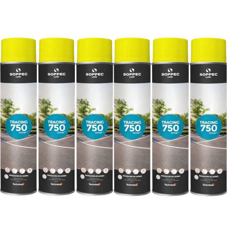 SOPPEC Farba spray do znakowania linii żółta TRACING 750ml 151802 6szt.