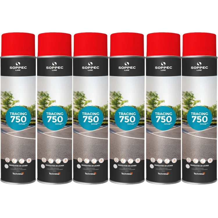 SOPPEC Farba spray do znakowania linii czerwona TRACING 750ml 151804 6szt.