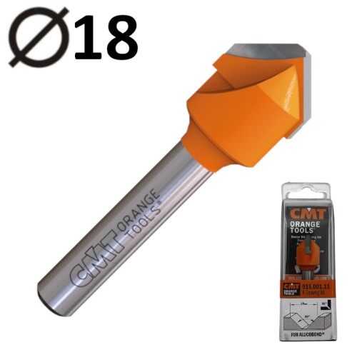 CMT 915.001.11 Frez trzpieniowy do Alucobond do zaginania 18mm kąt 90°