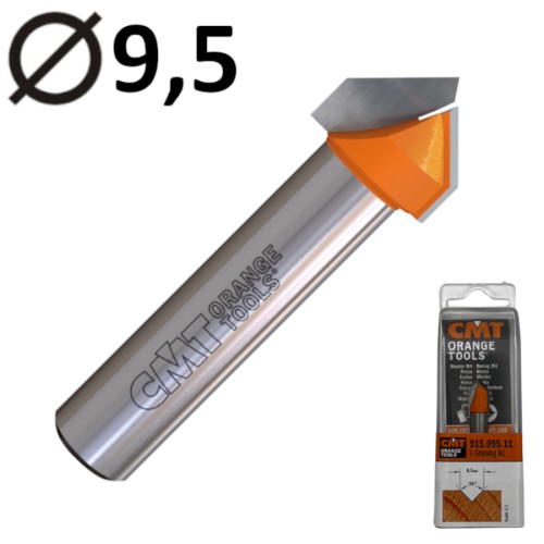 CMT 915.095.11 Frez bruzdujący do płyt GK 9,5mm kąt fazowanie 90° HM Z2