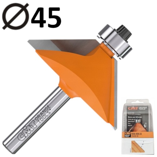 CMT 936.420.11 Frez do fazowania ukosowania drewna 8 x 45mm 45° dolne łożysko HM Z2