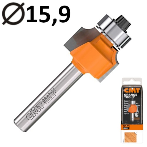 CMT 938.160.11 Frez zaokrąglający 15,9mm R1,6 do drewna z dolnym łożyskiem HM Z2