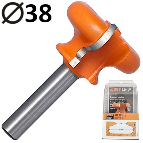 CMT 955.103.11 Frez do uchwytów drzwi szuflad mebli 38,1 x 8mm HM Z2