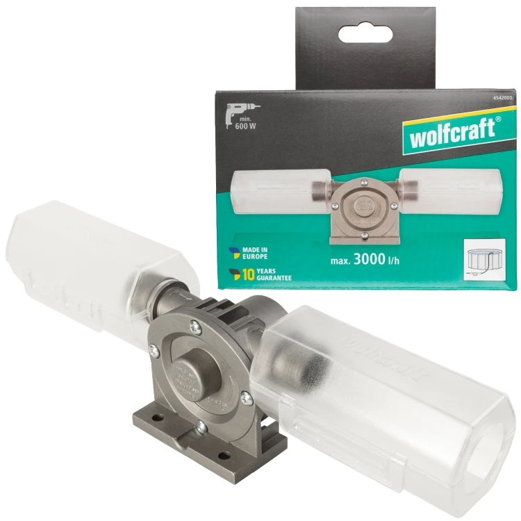 WOLFCRAFT Pompa do wody metalowa na wiertarkę 3000l/h min 600W 4542000