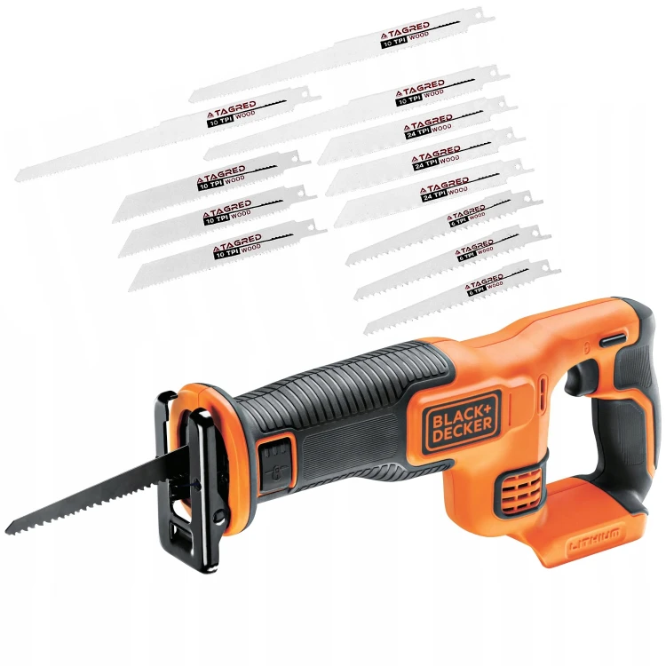 BLACK DECKER Akumulatorowa Pilarka szablowa 18V 22mm BDCR18 zestaw brzeszczotów