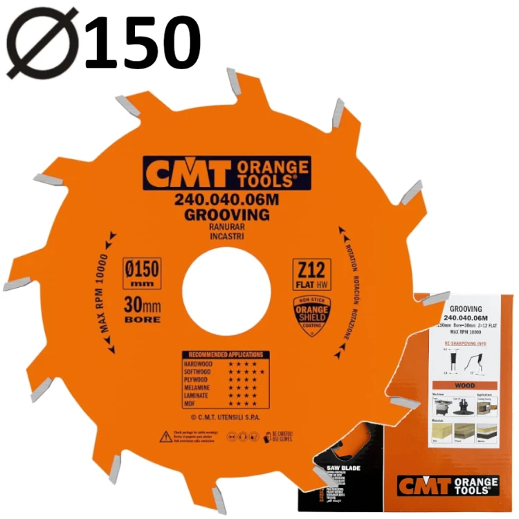 CMT 240.040.06M Frez tarcza do rowkowania drewna 150 x 30mm 12z INDUSTRIAL