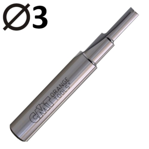 CMT 711.030.11 Frez prosty do drewna 3mm seria krótka VHM Z2