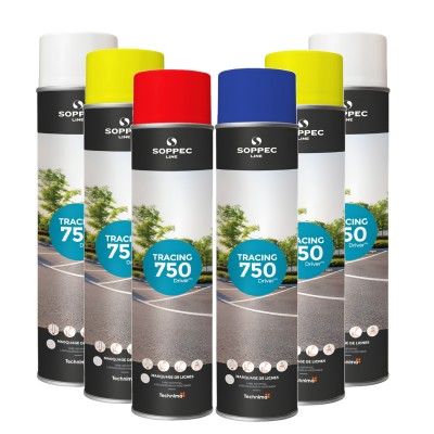 SOPPEC Farba spray do znakowania linii mix kolorów TRACING 750ml 6 sztuk