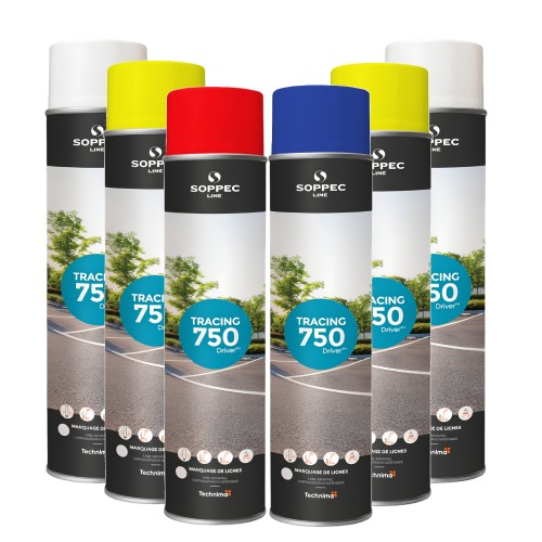 SOPPEC Farba spray do znakowania linii mix kolorów TRACING 750ml 6 sztuk