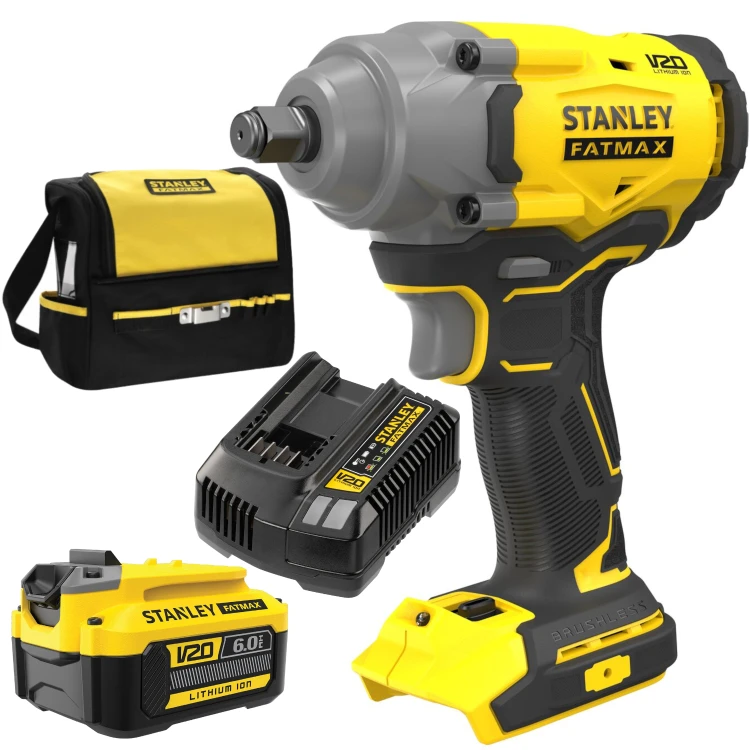 Klucz udarowy 1/2" 373Nm 18V V20 Stanley SFMCF920B + aku 6Ah + ładowarka + torba
