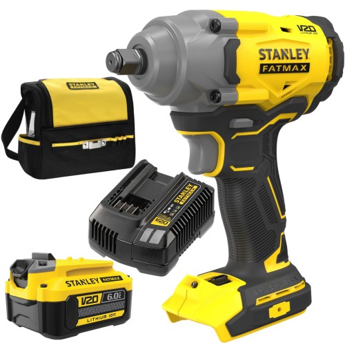 Klucz udarowy 1/2" 373Nm 18V V20 Stanley SFMCF920B + aku 6Ah + szybka ładowarka + torba