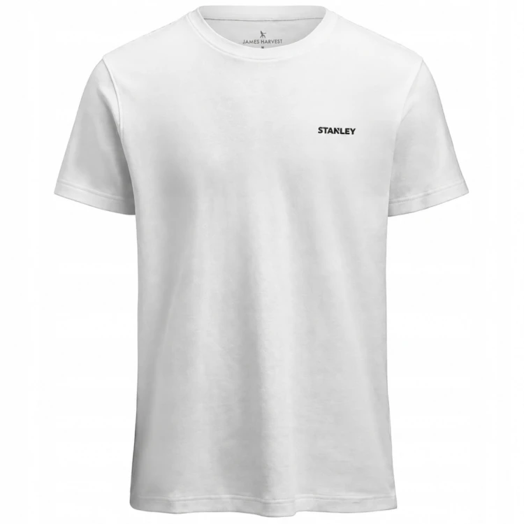 T-shirt biały James Harvest Scarsdale z logiem Stanley roz. L