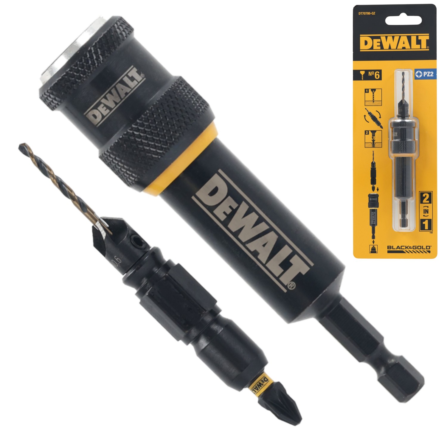 Zestaw Flip and Drive wiertło z pogłębiaczem nr 6 bit PZ2 25mm 1/4 HEX DeWALT DT70786