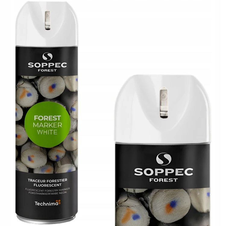 Farba w sprayu do znakowania drzew biała 500ml SOPPEC Forest Marker 133000