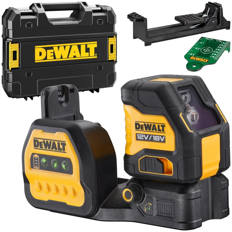 Laser krzyżowy 12/18V z wiązką zieloną 30m Dewalt DCE088NG18 body + kufer