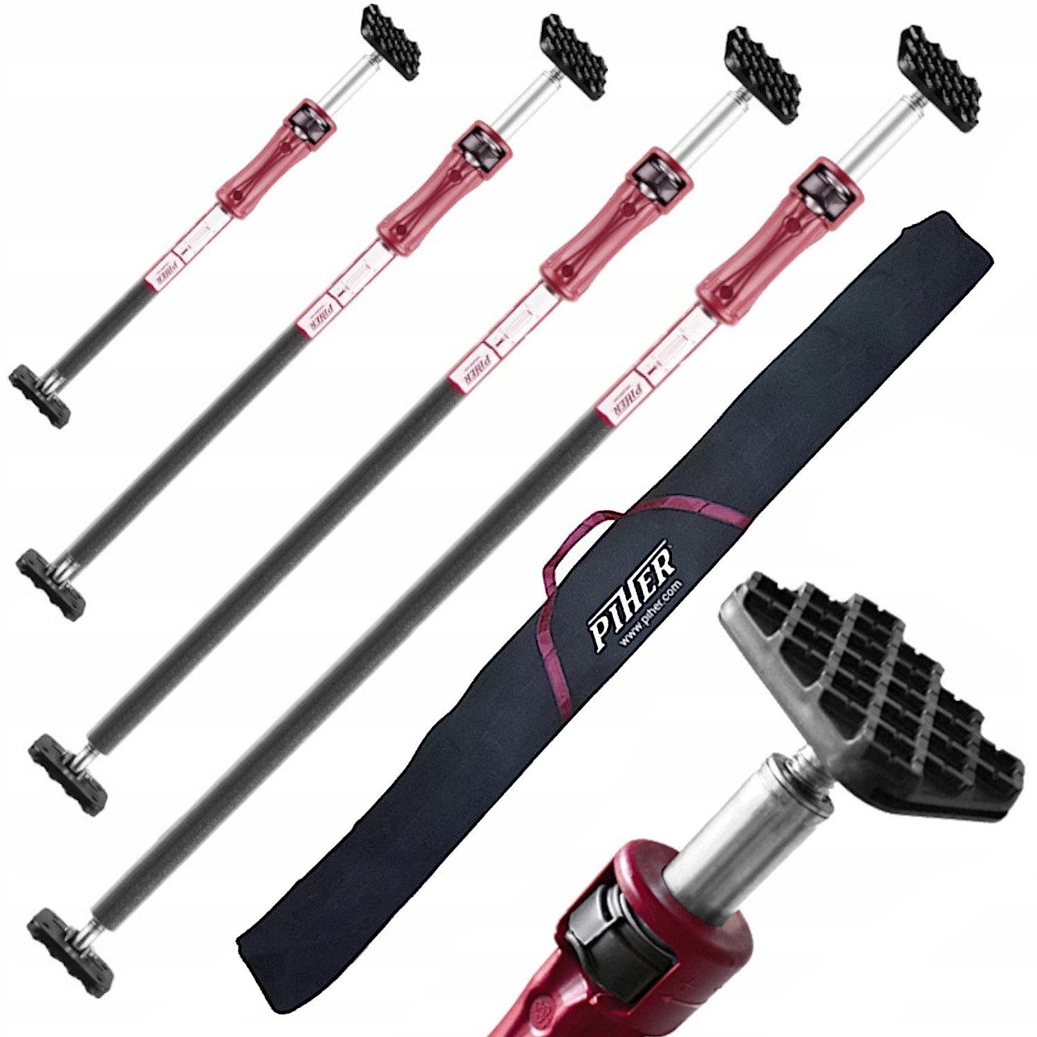 PIHER 4x Multi-podpora teleskopowa sufitowa P0/P1/P2/P3 + Torba na podpory