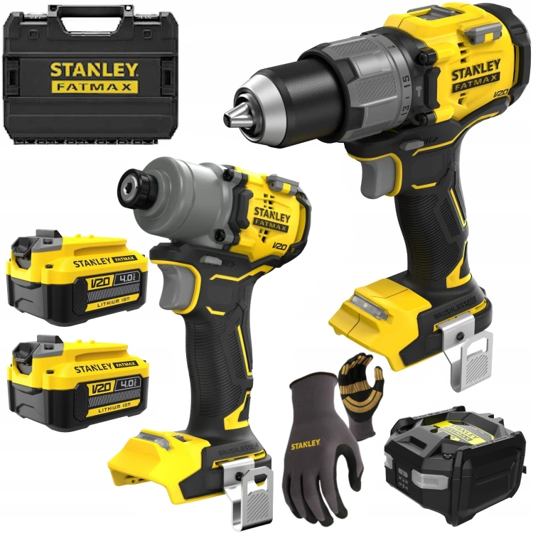 STANLEY SFMCK211M2T Zestaw 18V SFMCD726 + SFMCF830 + 2x 4,0Ah + Rękawice