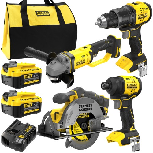 Zestaw 4 elektronarzędzi akumulatorowych 18V Stanley Fatmax V20 SFMCK459M2S