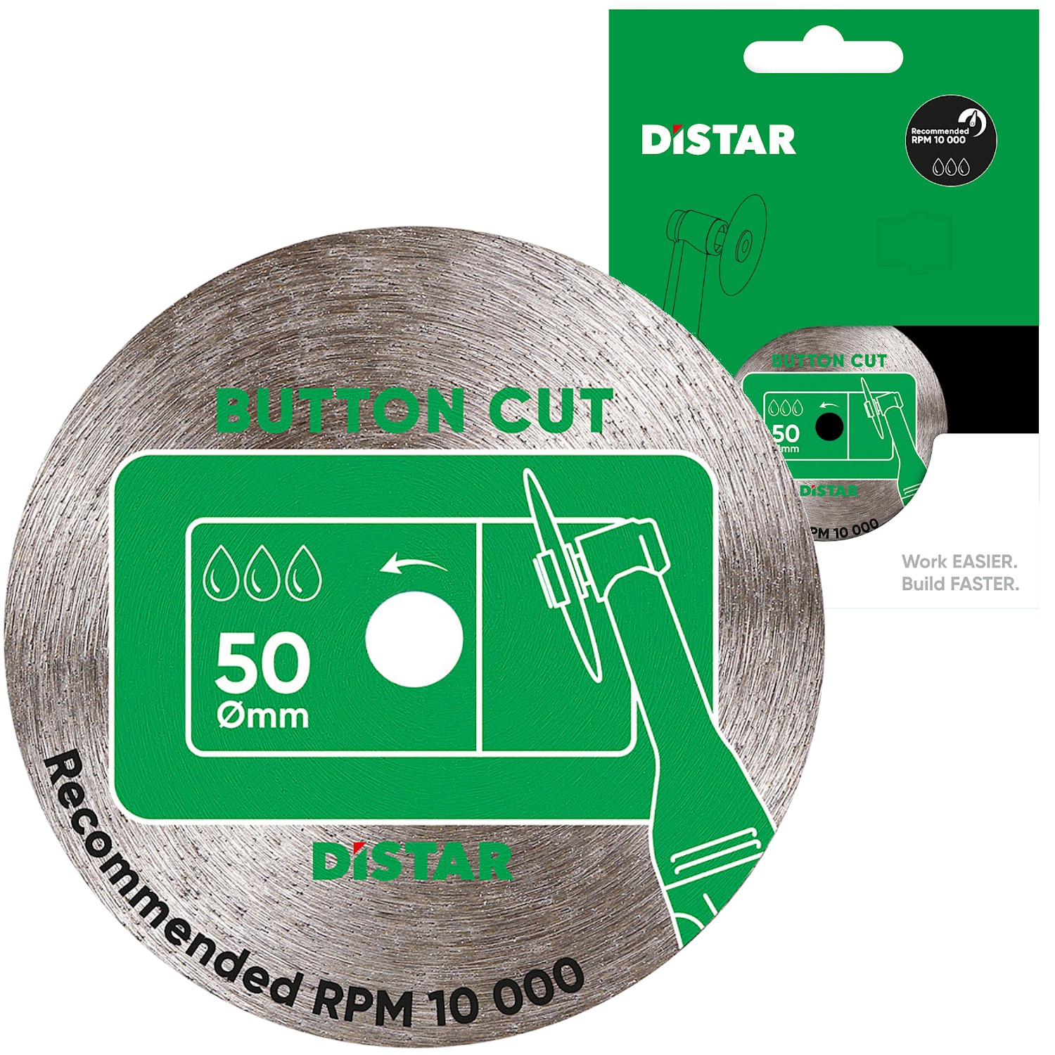 Distar Tarcza diamentowa do gresu i ceramiki 50x5,8x0,8mm ButtonCut