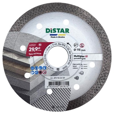 DISTAR Tarcza diamentowa tnąca 115x1,6x22,23mm 1A1R MULTIGRES 87015424123