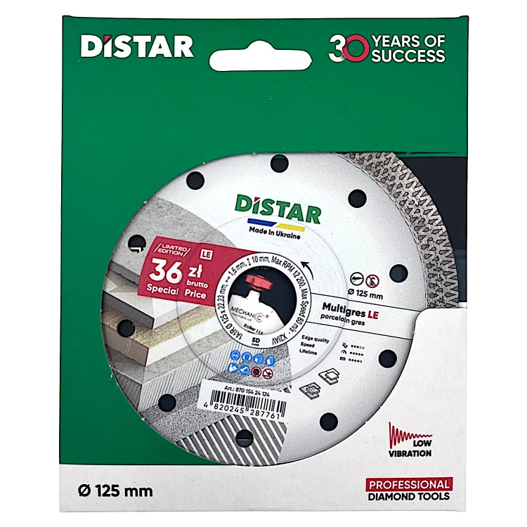 DISTAR Tarcza diamentowa 125x1,6x22,23mm MULTIGRES 87015424124