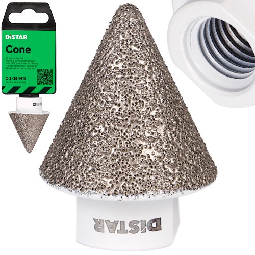 Rozwiertak stożkowy diamentowy frez CONE 2-35mm M14 DISTAR 81419031053