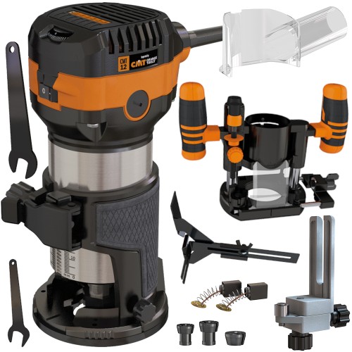 Frezarka do drewna krawędziowa ręczna CMT CMT12 710W + podstawa CMT12-A2