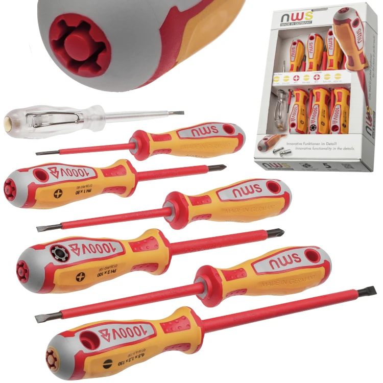 Zestaw wkrętaków 1000V VDE 6 sztuk + tester próbnik napięcia NWS 096-8