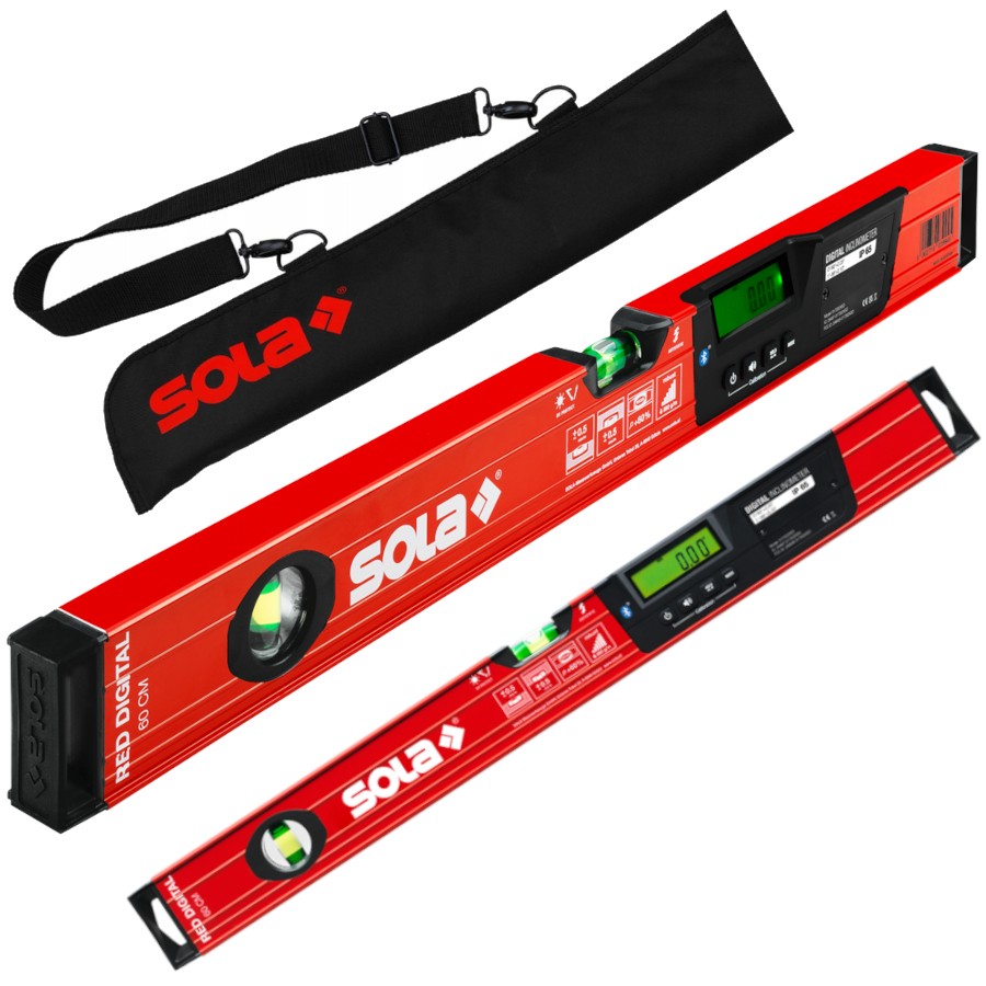 Poziomica elektroniczna 60cm z Bluetooth RED 60 Digital SOLA 01730801 + Pokrowiec