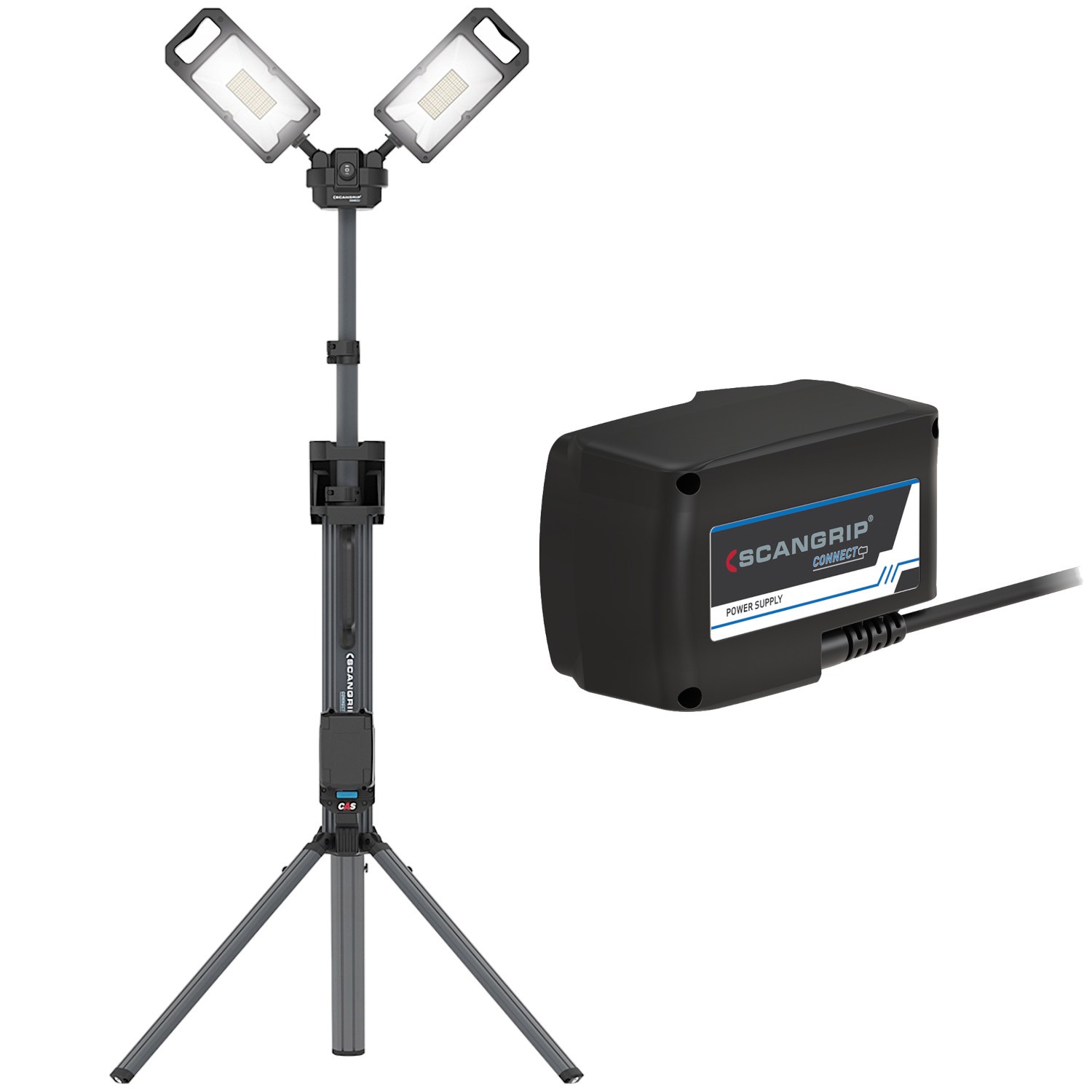 SCANGRIP Lampa warsztatowa 8000 lm ze statywem TOWER 8 CONNECT + Zasilacz