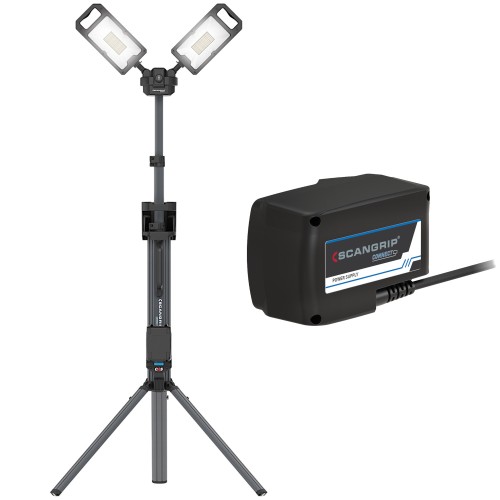 SCANGRIP Lampa warsztatowa 8000 lm ze statywem TOWER 8 CONNECT + Zasilacz