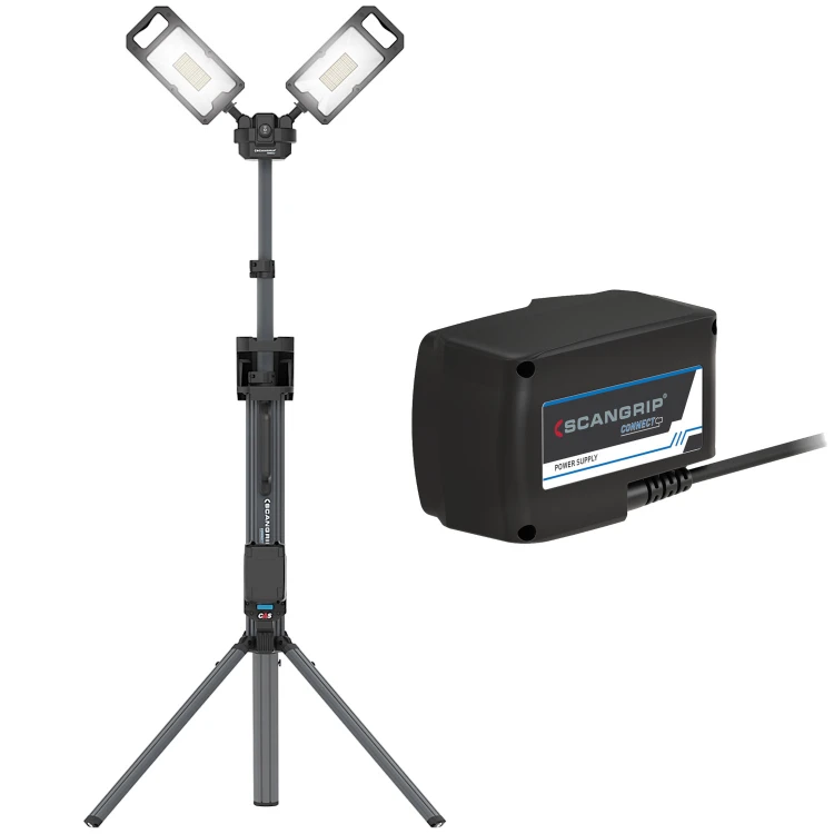 SCANGRIP Lampa warsztatowa 8000 lm ze statywem TOWER 8 CONNECT + Zasilacz