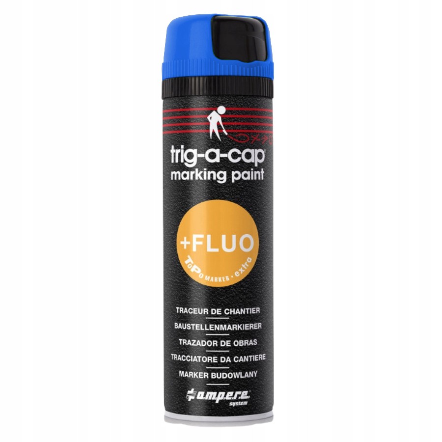 Farba budowlana geodezyjna AMPERE TRIG-A-CAP EXTRA Niebieska Fluo 500ml