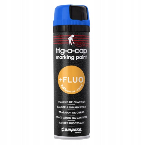 Farba budowlana geodezyjna AMPERE TRIG-A-CAP EXTRA Niebieska Fluo 500ml
