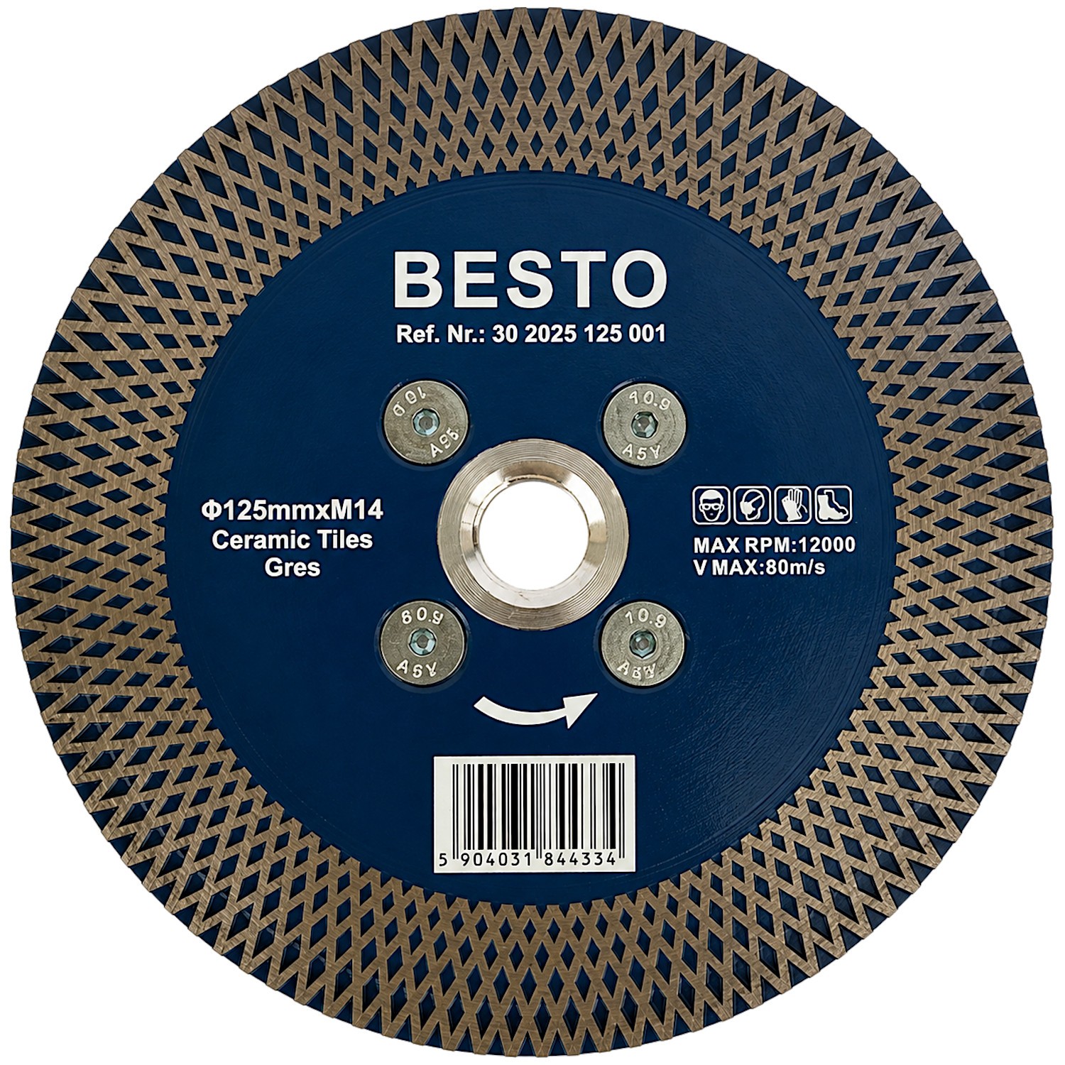 BESTO Tarcza diamentowa RHOMBUS 125mm M14 do gresu, ceramiki